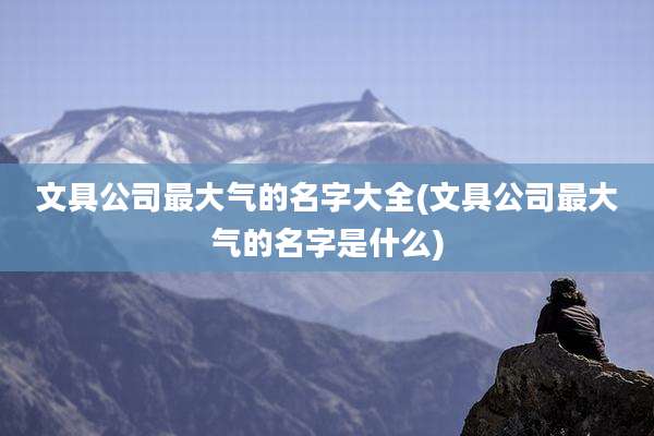 文具公司最大气的名字大全(文具公司最大气的名字是什么)
