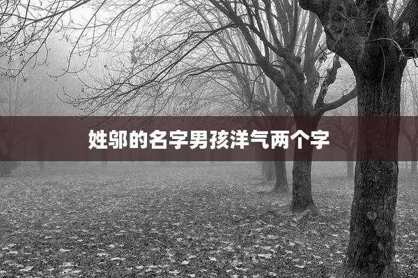 姓邬的名字男孩洋气两个字