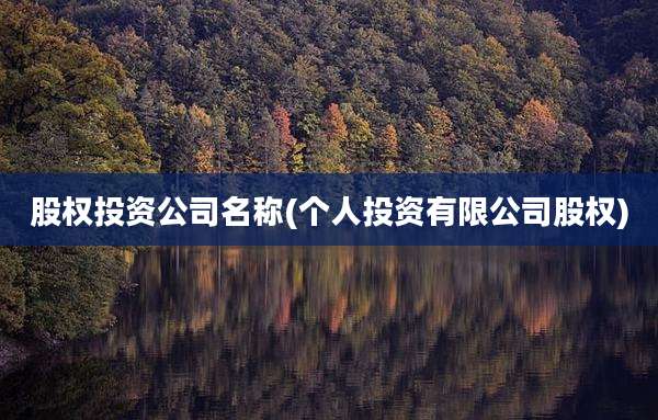 股权投资公司名称(个人投资有限公司股权)