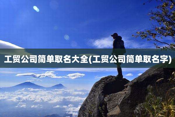 工贸公司简单取名大全(工贸公司简单取名字)