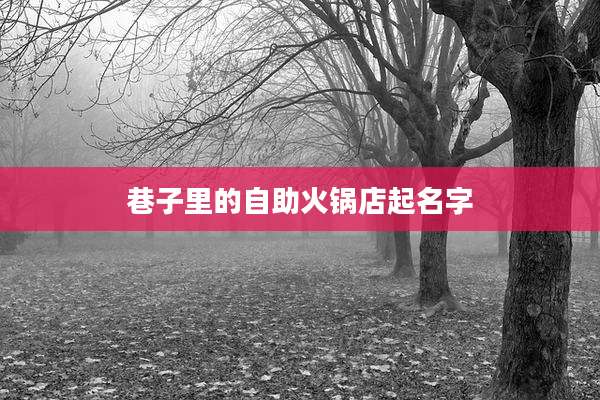 巷子里的自助火锅店起名字