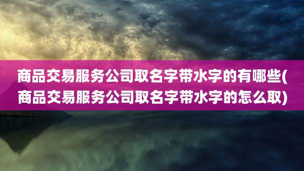 商品交易服务公司取名字带水字的有哪些(商品交易服务公司取名字带水字的怎么取)