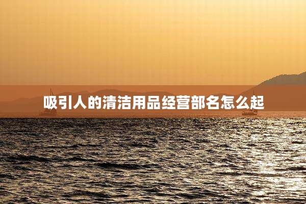 吸引人的清洁用品经营部名怎么起