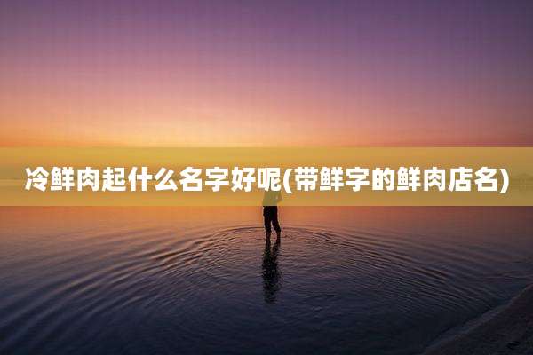 冷鲜肉起什么名字好呢(带鲜字的鲜肉店名)