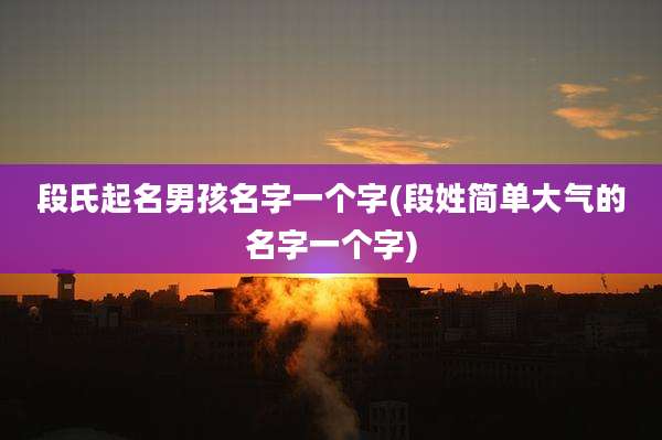 段氏起名男孩名字一个字(段姓简单大气的名字一个字)