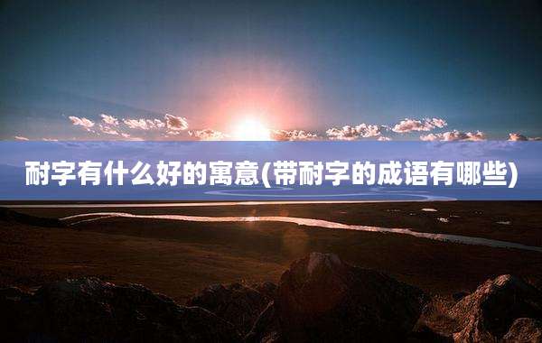 耐字有什么好的寓意(带耐字的成语有哪些)