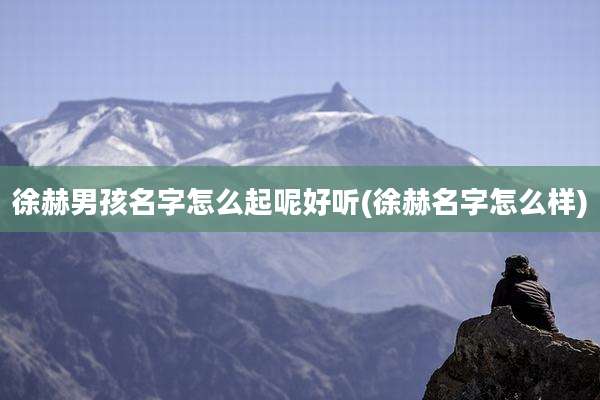徐赫男孩名字怎么起呢好听(徐赫名字怎么样)