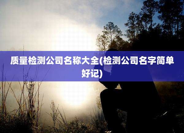 质量检测公司名称大全(检测公司名字简单好记)