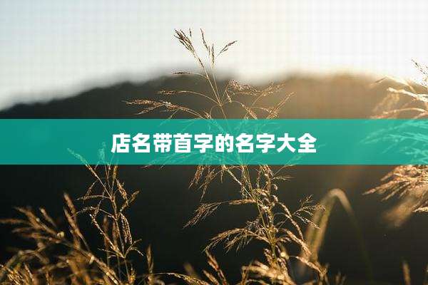 店名带首字的名字大全