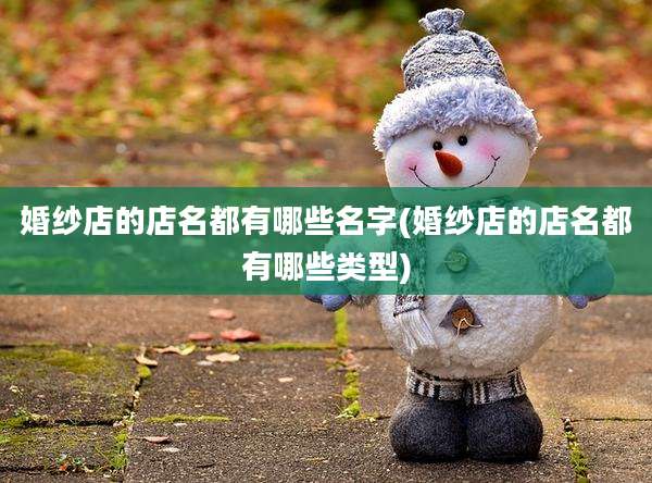 婚纱店的店名都有哪些名字(婚纱店的店名都有哪些类型)