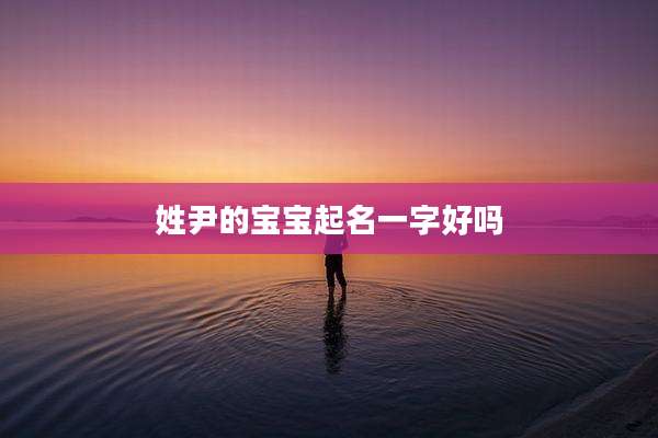 姓尹的宝宝起名一字好吗
