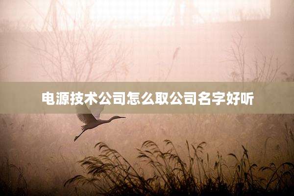 电源技术公司怎么取公司名字好听