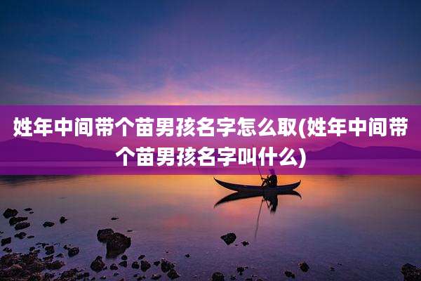 姓年中间带个苗男孩名字怎么取(姓年中间带个苗男孩名字叫什么)