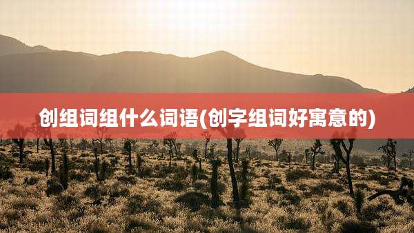 创组词组什么词语(创字组词好寓意的)