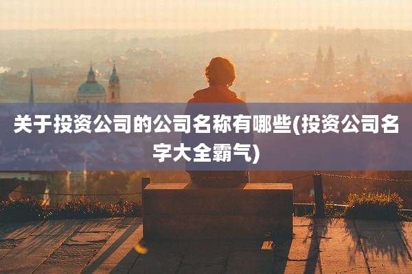 关于投资公司的公司名称有哪些(投资公司名字大全霸气)