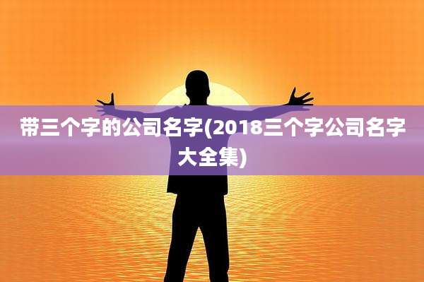 带三个字的公司名字(2018三个字公司名字大全集)