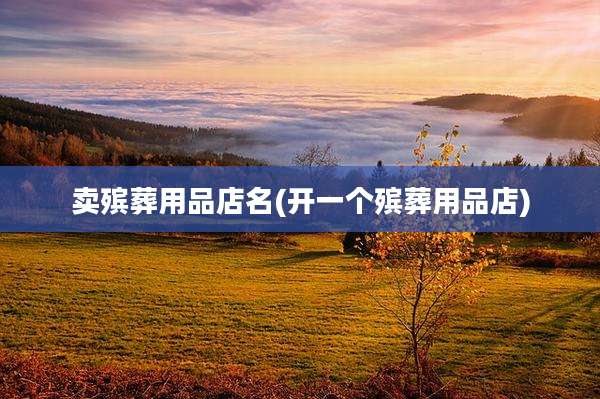 卖殡葬用品店名(开一个殡葬用品店)