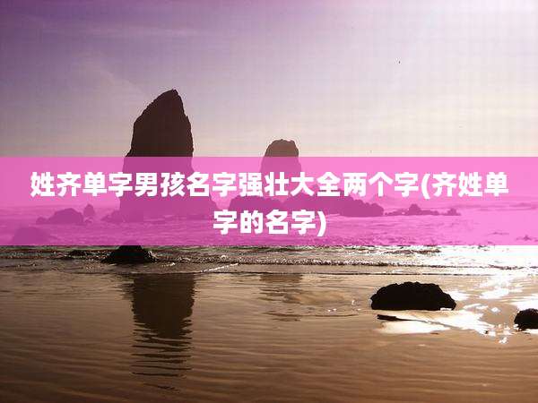 姓齐单字男孩名字强壮大全两个字(齐姓单字的名字)