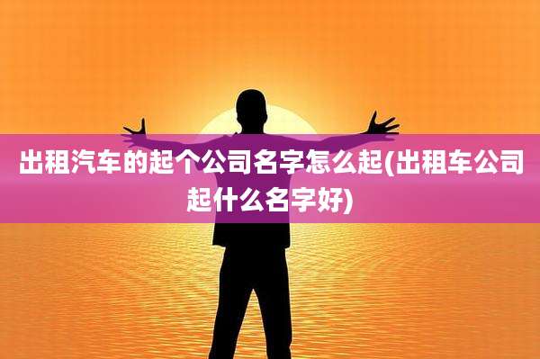 出租汽车的起个公司名字怎么起(出租车公司起什么名字好)