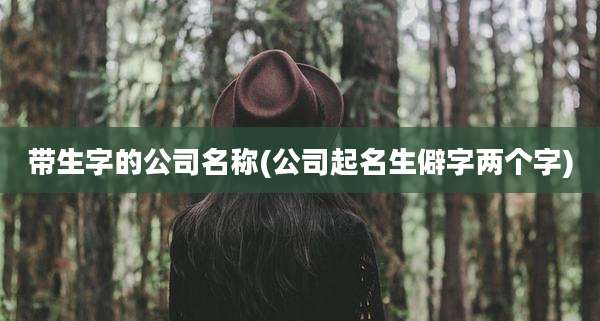 带生字的公司名称(公司起名生僻字两个字)
