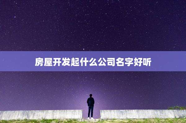 房屋开发起什么公司名字好听
