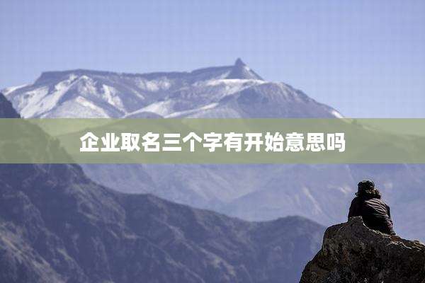 企业取名三个字有开始意思吗