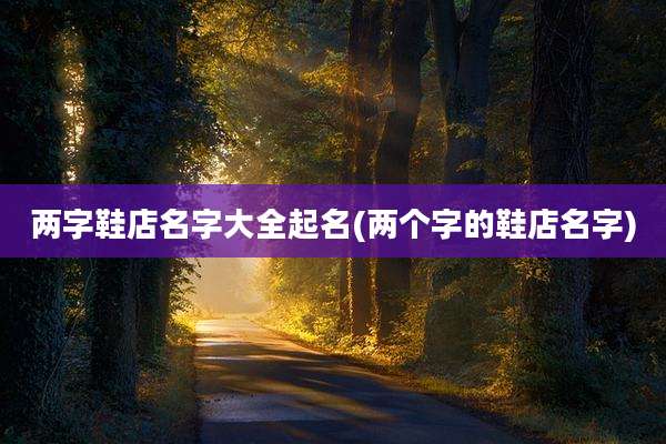 两字鞋店名字大全起名(两个字的鞋店名字)