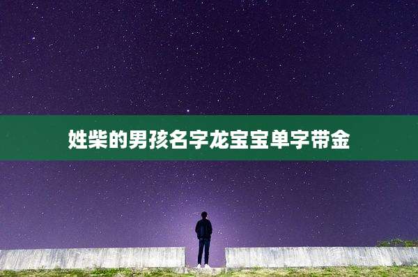 姓柴的男孩名字龙宝宝单字带金