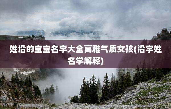 姓沿的宝宝名字大全高雅气质女孩(沿字姓名学解释)