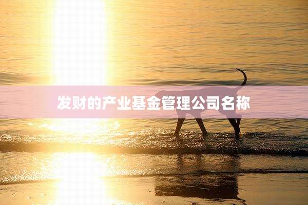 发财的产业基金管理公司名称