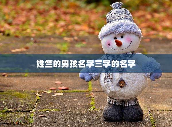 姓竺的男孩名字三字的名字