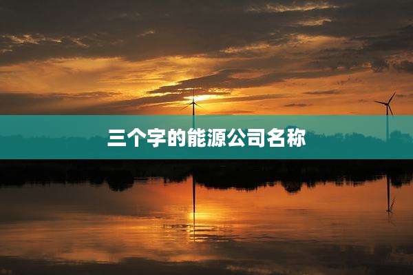 三个字的能源公司名称