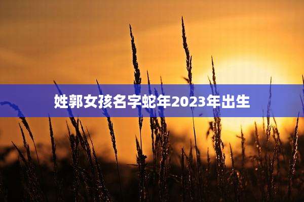姓郭女孩名字蛇年2023年出生