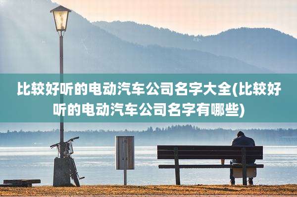 比较好听的电动汽车公司名字大全(比较好听的电动汽车公司名字有哪些)