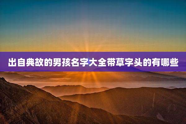 出自典故的男孩名字大全带草字头的有哪些