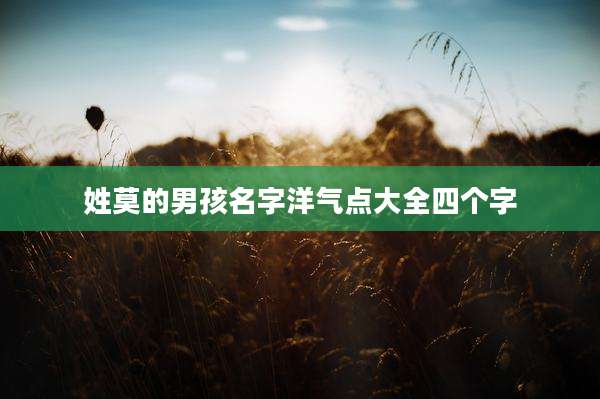 姓莫的男孩名字洋气点大全四个字