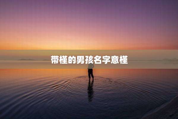 带槿的男孩名字意槿