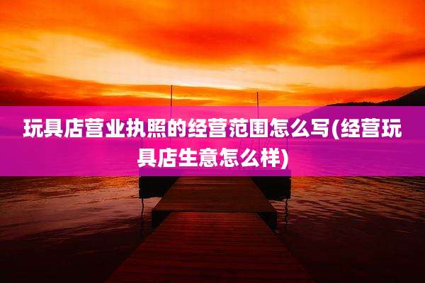 玩具店营业执照的经营范围怎么写(经营玩具店生意怎么样)