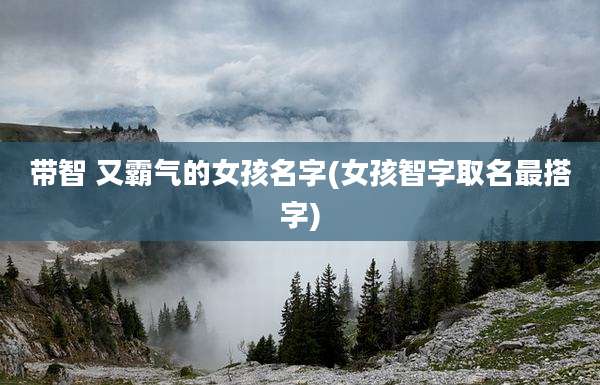 带智 又霸气的女孩名字(女孩智字取名最搭字)