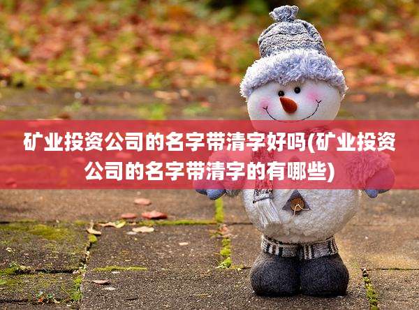 矿业投资公司的名字带清字好吗(矿业投资公司的名字带清字的有哪些)