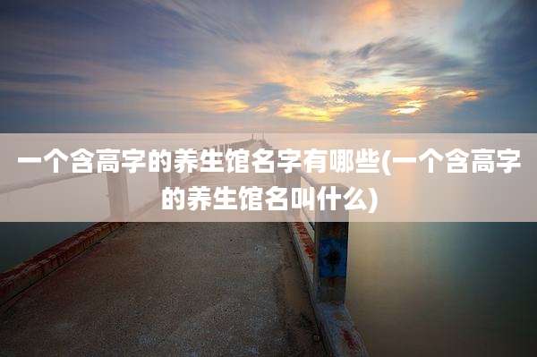 一个含高字的养生馆名字有哪些(一个含高字的养生馆名叫什么)