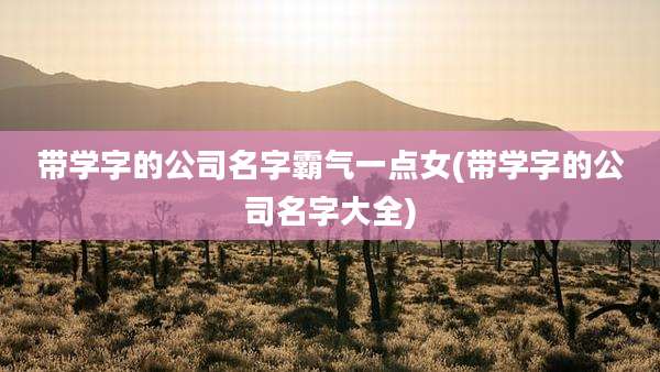 带学字的公司名字霸气一点女(带学字的公司名字大全)