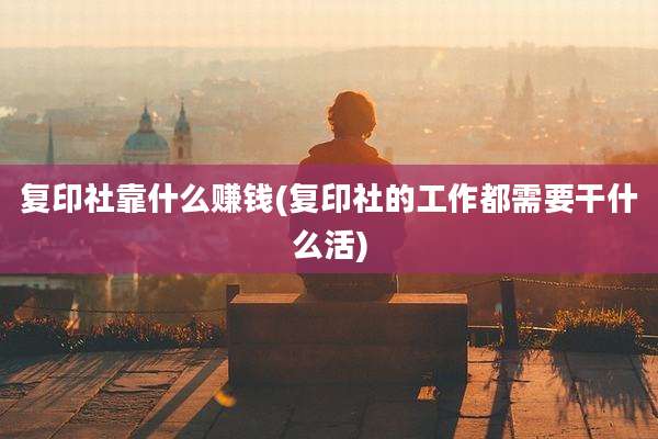 复印社靠什么赚钱(复印社的工作都需要干什么活)