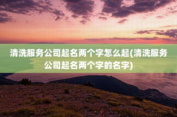 清洗服务公司起名两个字怎么起(清洗服务公司起名两个字的名字)
