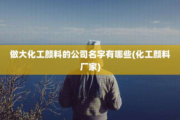 做大化工颜料的公司名字有哪些(化工颜料厂家)