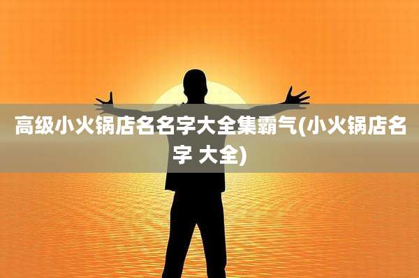 高级小火锅店名名字大全集霸气(小火锅店名字 大全)