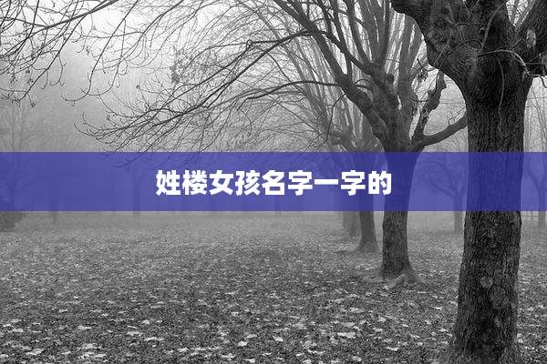 姓楼女孩名字一字的