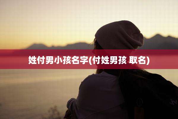 姓付男小孩名字(付姓男孩 取名)