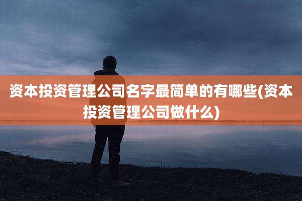 资本投资管理公司名字最简单的有哪些(资本投资管理公司做什么)
