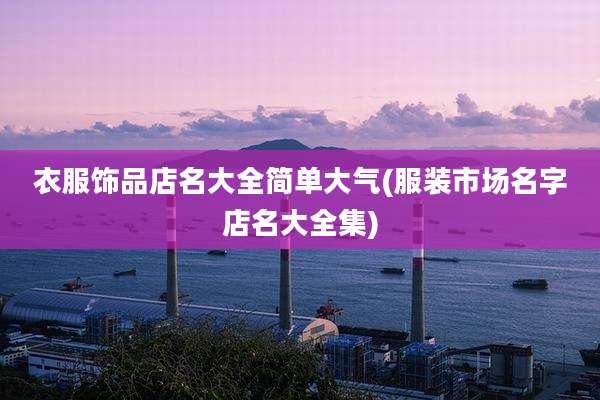 衣服饰品店名大全简单大气(服装市场名字店名大全集)